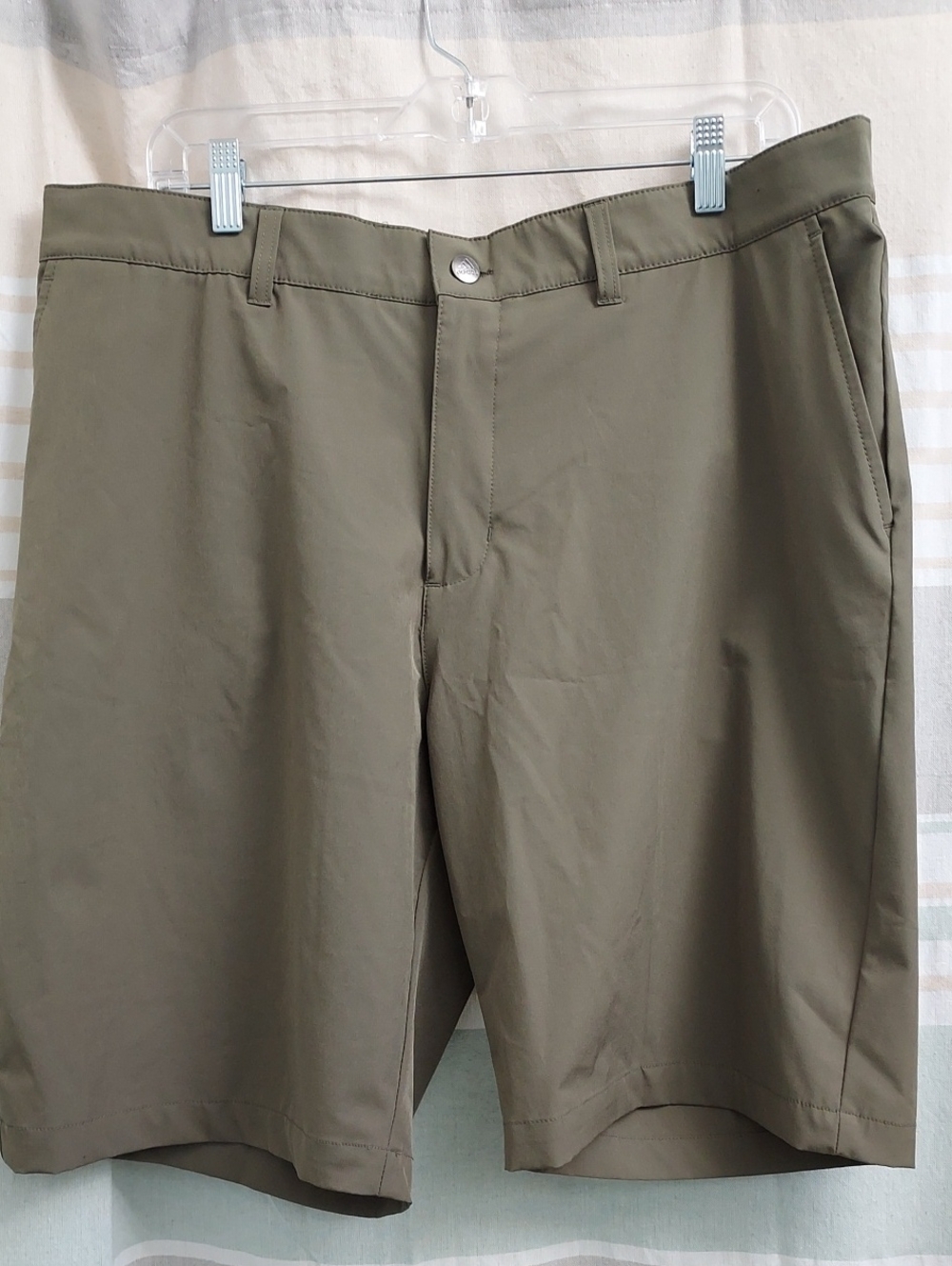 adidas Men's Olive Utility Flat-Front Shorts